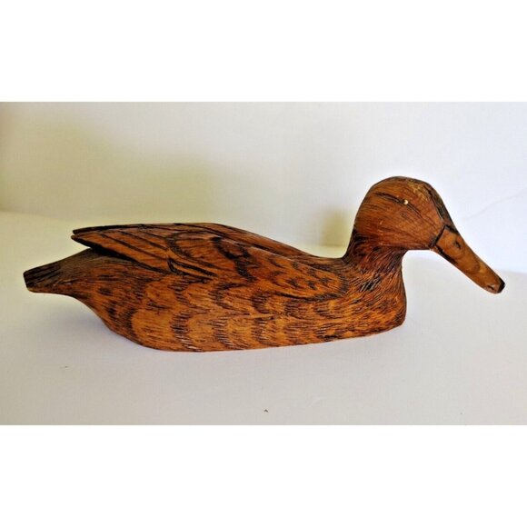 Vintage Hand Carved Wooden American Black Duck -1989 - Picture 9 of 11